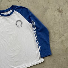 Vintage Chrome Hearts Longsleeve Tee Shirt Distressed Size M White Blue