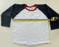 LAT Men’s Size L Red White & Blue 3/4 Sleeve Baseball Raglan Tee