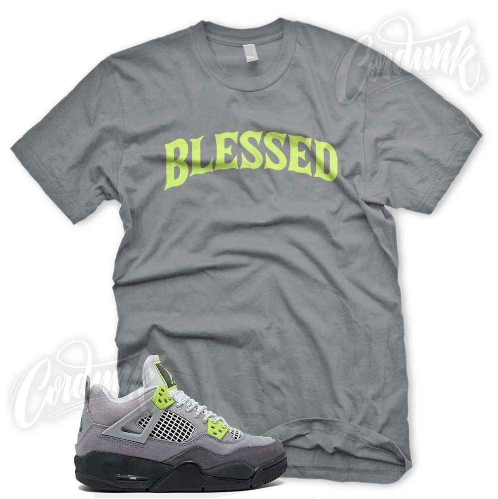 BW BLESSED Sneaker Shirt to Match J1 4 Neon Green Volt Air Max 95 YeezReel