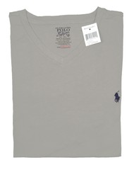 NEW Polo Ralph Lauren Polo Player T Shirt! S Light Gray Blue Polo Player V Neck