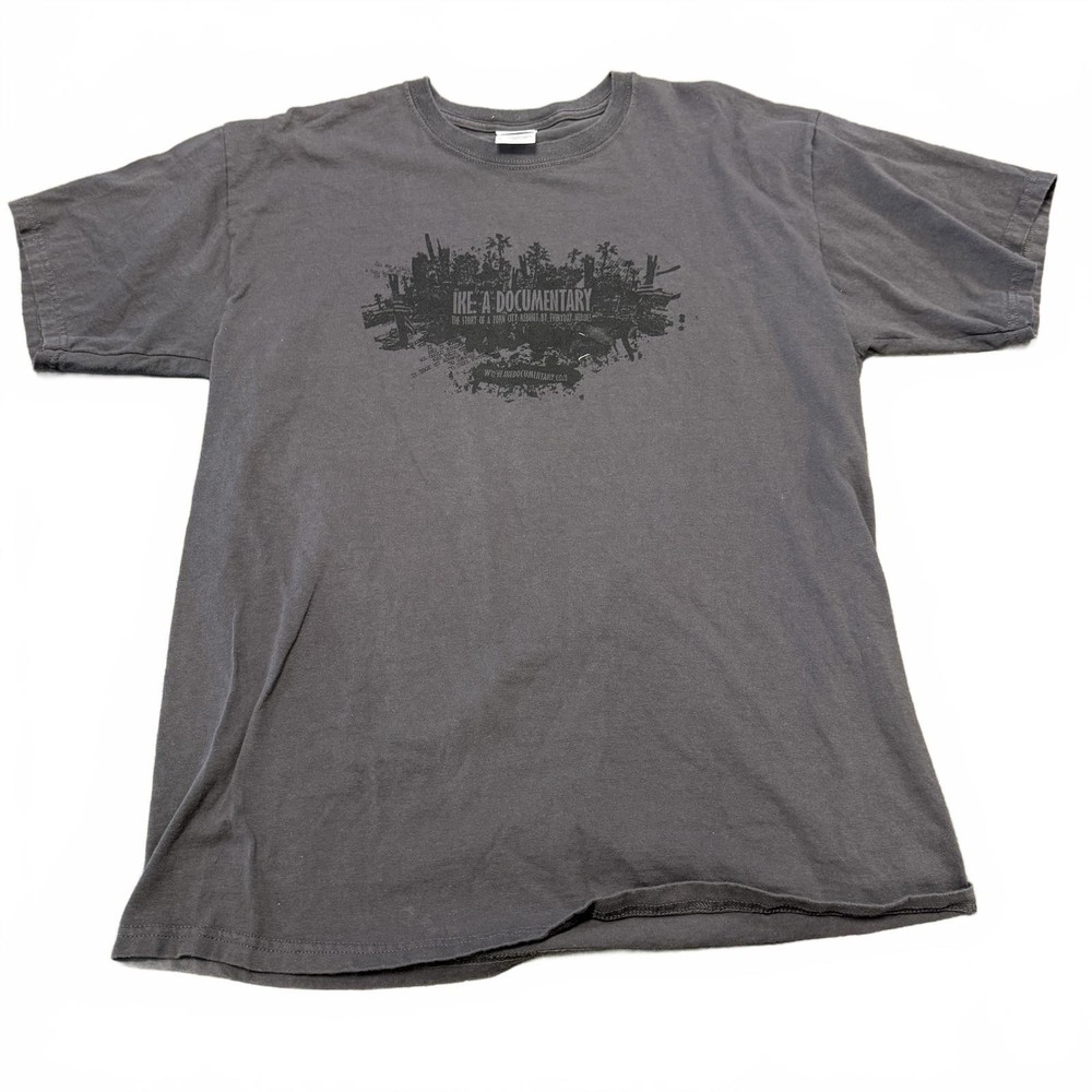 Ike: A Documentary T-Shirt Hurricane Ike Galveston TX Relief Film Sz L Gray