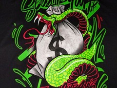 Sold Out! Money Bag Snake Wrapped Graffiti 3XL XXXL men’s T-shirt Black supreme