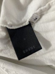 RHUDE World Championship Ivory Cotton Graphic Short Sleeve. Marks Under Arms