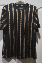 Baroque Gold By Drill Clothing Co T-Shirt Mens Sz M Black Gold Chain Design NWT