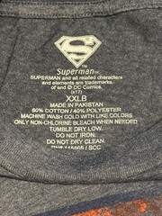 Superman T Shirt Mens XXL 2XLB Lightweight Stretch Faded Symbol Blue
