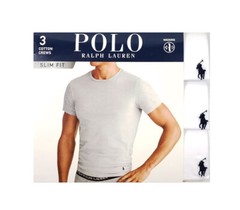 Polo Ralph Lauren Men’s White Slim Fit Crew-Neck Moisture Wicking T-Shirt 3 Pack