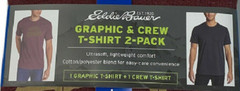 EDDIE BAUER MEN’S GRAPHIC/SOLID “BORN TO ROAM” -SHIRT(BURGANDY/GRAY MEDIUM)NWT