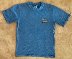 CRAZY SHIRTS Retro Blue Hawaii Lounge Cotton Tee S Tiki Hula Girl Hawaiian