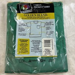 Vintage Fruit Of The Loom NOS 50/50 Blend Pocket T Shirt Green Men’s Large 42-44