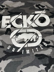 Ecko Untld Shirt Adult XXL Gray Camo Rhino Vinyl Pull Over Long Sleeve Mens