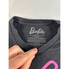 Barbie Movie Graphic T-Shirt Mens Large Black Pink Script Logo Cotton Crewneck