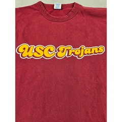 Vintage Russell Athletic USC Trojans Mens Maroon Graphic T-Shirt Small Cotton