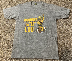 Lou Holtz “Goodbye To U Lou” Minnesota Gophers Notre Dame Irish 80’s T-Shirt Med