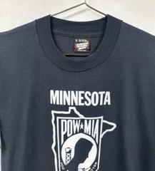 Vintage Minnesota Military Veteran T Shirt POW MIA Black Small