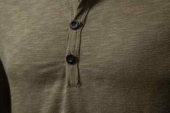 Men’s Shirt Cotton Henley Neck T-Shirts Long Sleeve Casual Button Plain 25% OFF