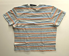 Men’s Short Sleeve T-Shirt Original Use Heathered Gray/Striped Size XXL