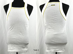 Lot of 2 2(x)ist White & Yellow Ringer Square Neck Tank Top Shirt Cotton XL