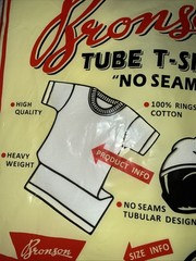 BRONSON Tube Basic No seams t-Shirt Cotton t-Shirts Tee white New Heavy Weight