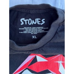 2024 hackney diamonds Rolling Stones Black Tee Red Geometric Lips