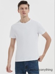 Men’s 100% Mercerized Cotton T-shirt Crew Collar Short Sleeves Casual Basic Tops