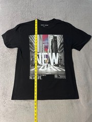 Men’s Unique Print Graphic T-Shirt New York NY Cityscape Sky B&W Black/White – M