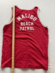 Baywatch Tank Top Womens Red Malibu Beach Patrol Sleeveless Summer Scoop Neck