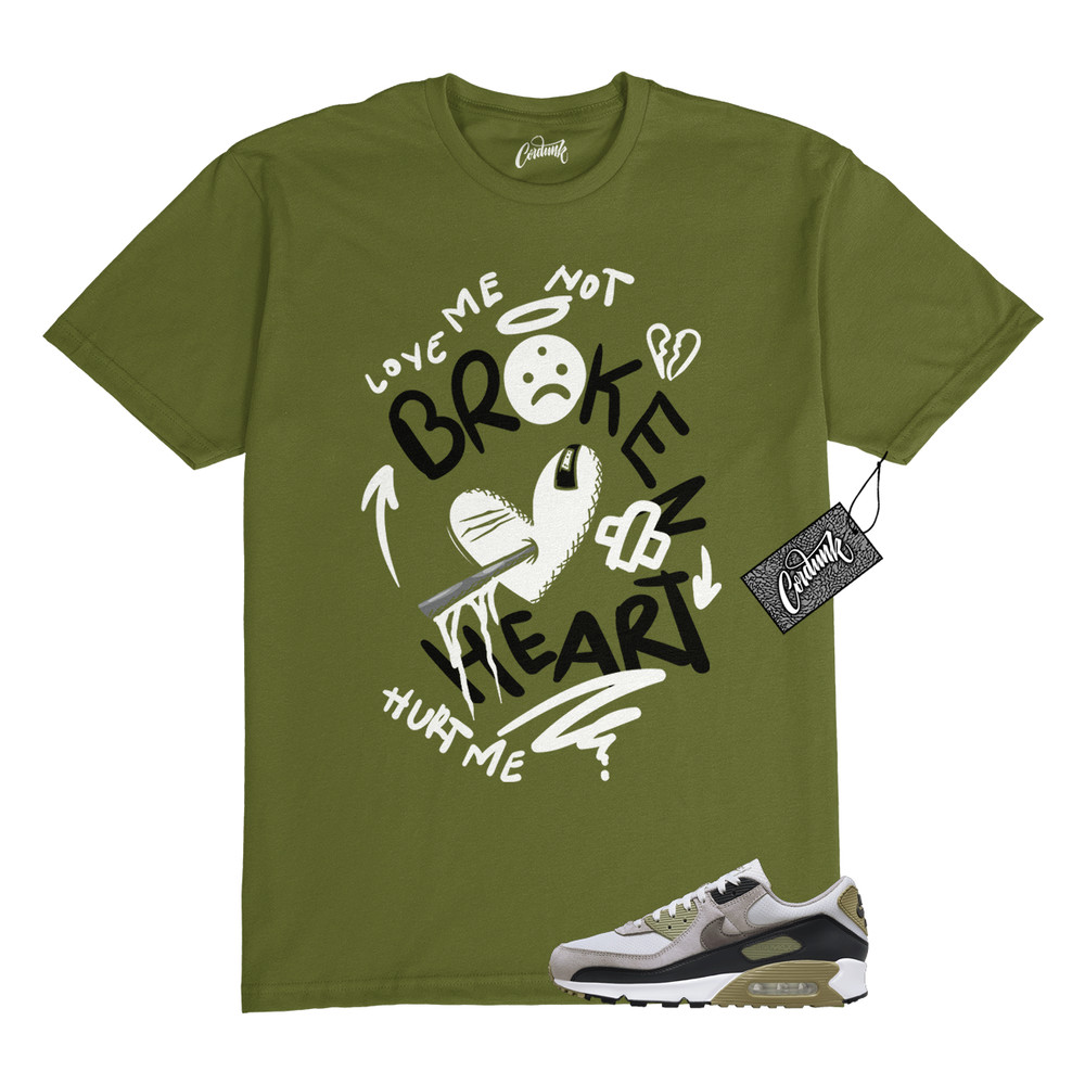 Air Max 90 Light Bone Neutral Olive College Grey Stone T Shirt to Match BROKEN