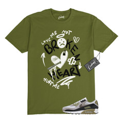 Air Max 90 Light Bone Neutral Olive College Grey Stone T Shirt to Match BROKEN