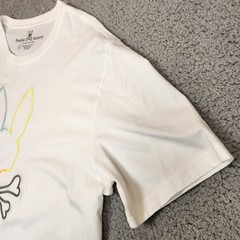 Psycho Bunny Graphic Tee WHITE/Neon (B6U141N1PC) Size 8 = XXL/2XL