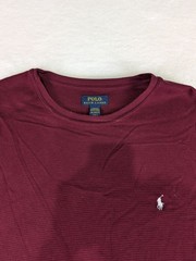 POLO RALPH LAUREN Waffle Knit Crewneck Pull-On Thermal Maroon Shirt Men’s 2XL