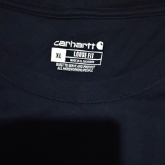 Carhartt Men’s XL T-Shirt Navy Long Sleeve Crew Neck Loose Fit Logo K126