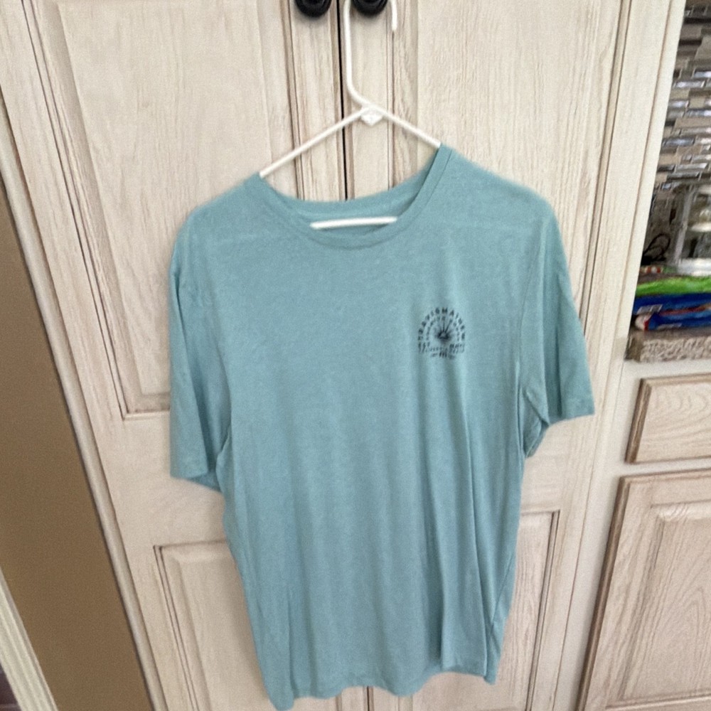 TravisMathew Men’s Blue Graphic Logo Crew Neck Short Sleeve T-Shirt Size L