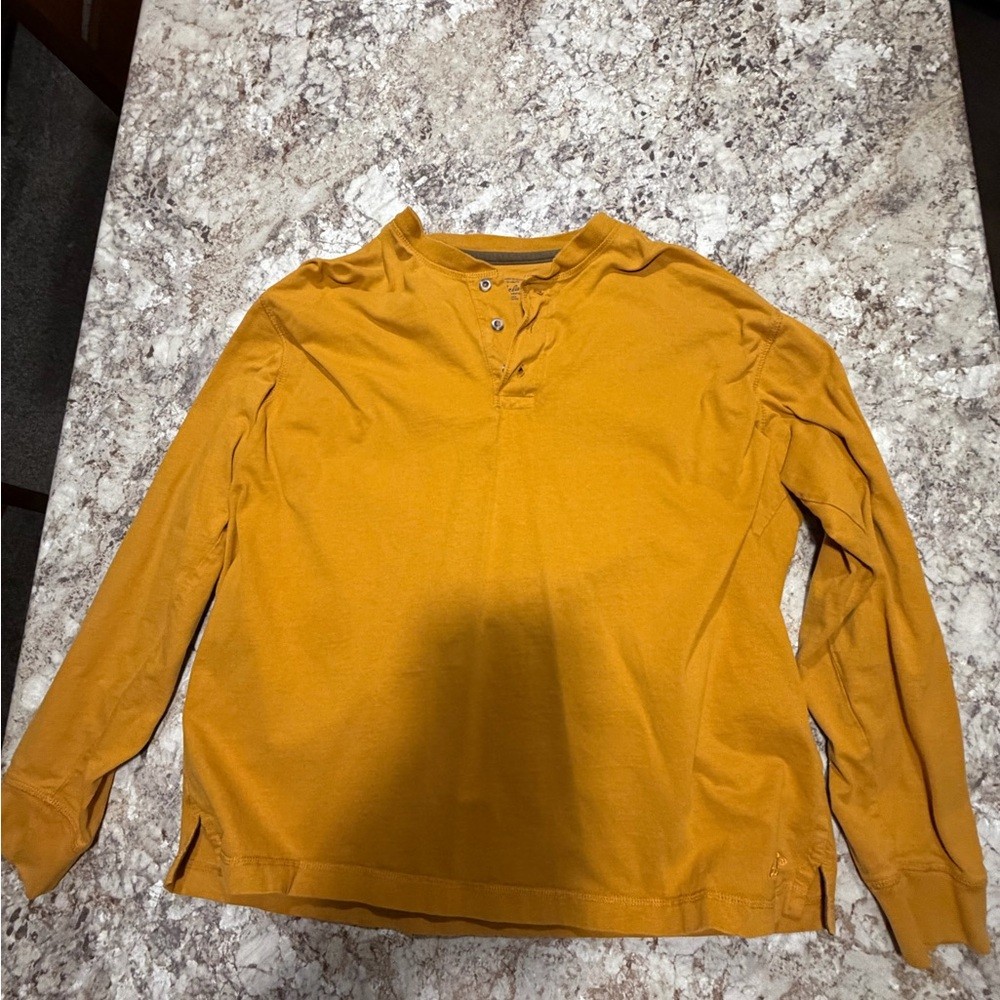 Cabela’s Mustard and Gray Henley Shirt