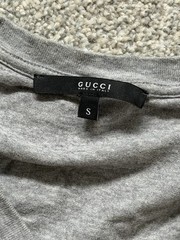 Gucci V-neck t-shirt Grey Studded Shiny Men Size Small Made in Italy G Logo
