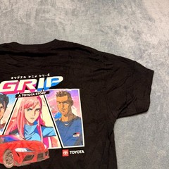 Gildan GR Toyota Gazoo Racing T Shirt Mens Medium Black Graphic GRIP Anime