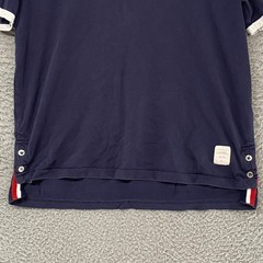 Thom Browne Ringer Shirt Mens 2 / Medium Navy Blue Side Button Made In Japan Tee