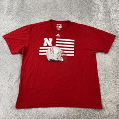 Adidas The Go-To Tee Nebraska Cornhuskers Football Men’s 2X Red Cotton Knit
