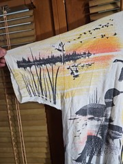 Vintage 90s Single Stitch Ducks Loons AOP All Over Print Nature Tee T Shirt XXL