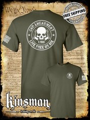 2nd Amendment Live Free or Die Skull & Pistols 2-Sided T-Shirt USA