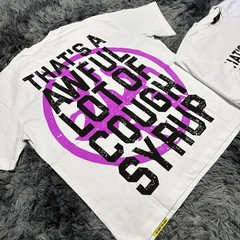 That’s a awful lot of cough syrup Men’s White Graphic Print Tee Double-Sided S