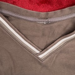 Columbia Men’s V-Neck Long Sleeve T-Shirt Olive Green Striped Collar Size L