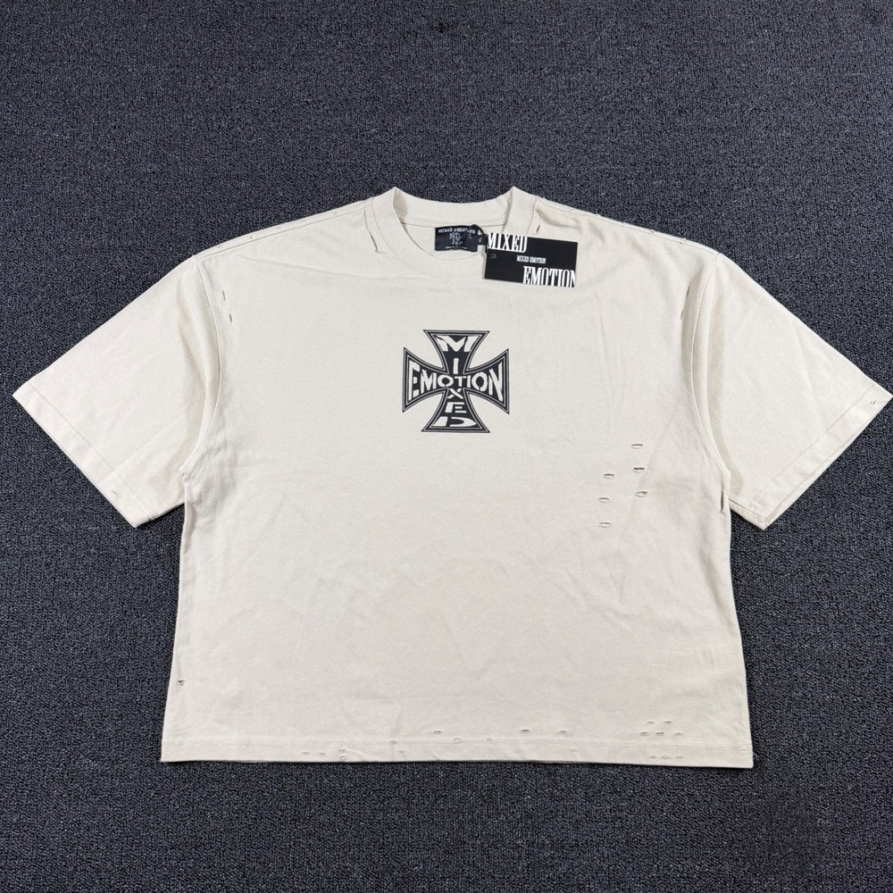 Mixed Emotion Biker Graphic T-Shirt Men’s XL Oversized Heavyweight Cotton NWT