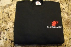 Checkmate Knight Boat Logo Black w/Red + White Size XL T-Shirt Embroidered