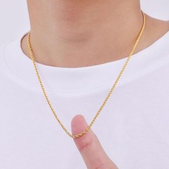 18K Gold Plated Necklace for Men, 2.5mm Mens Chain Necklace, 18K Gold Plated …
