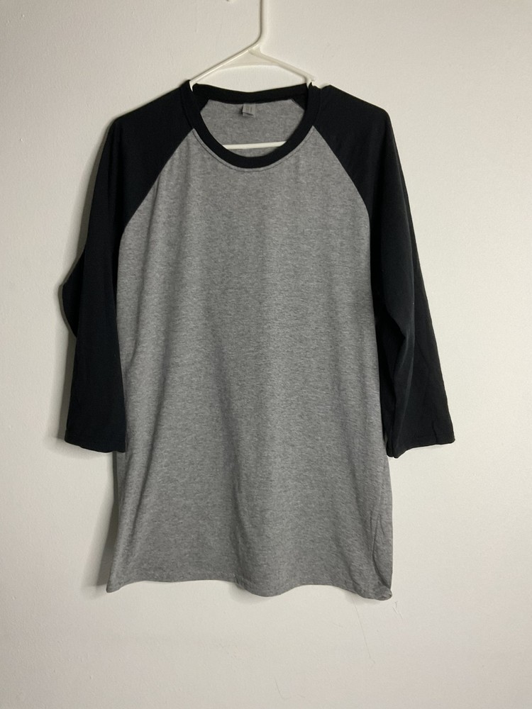 Jerzees Men’s Tri-Blend T-Shirt 3/4 Sleeve Soft Raglan Baseball Tee Size L