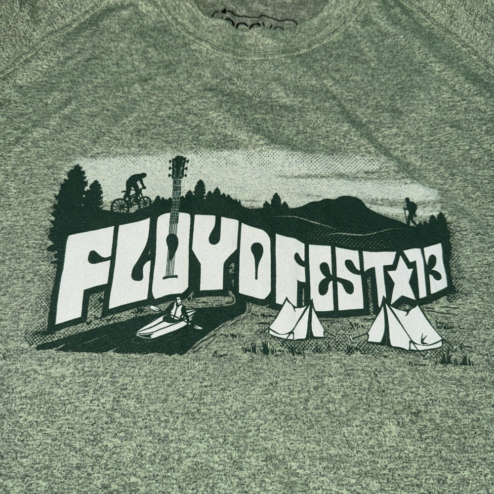 Floydfest 13 Music Festival T-Shirt Music Fest Size Large Green 100% Recycled