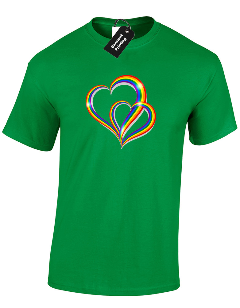 2 Pride Hearts Gay Pride Lgbtq Community Lesbian Unisex T-Shirt