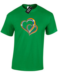 2 Pride Hearts Gay Pride Lgbtq Community Lesbian Unisex T-Shirt
