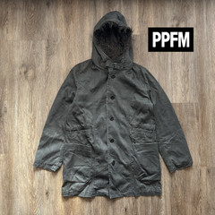 PPFM Fur Lined Military Hooded Parka Waxed Cotton Coat Japanese Brand Size M