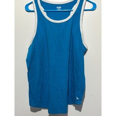 Victoria’s Secret PINK Mens Blue Ringer Racerback Tank Top Medium Dog Logo